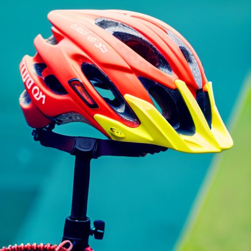 Яркая велосипедная установка с аксессуарами: шлем, LED-огни, удобное сиденье, эргономичные ручки, прочная сумка, набор для ремонта и высокотехнологичный компьютер.