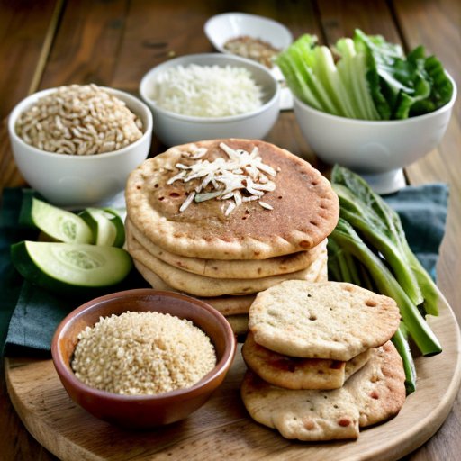 Яркое разнообразие здоровых альтернатив хлебу на деревянном столе.