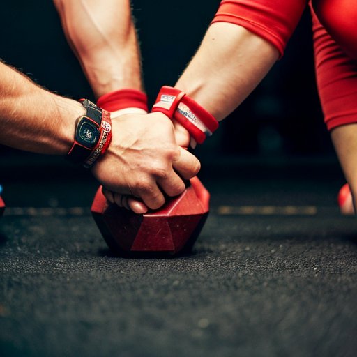 Стол для армрестлинга с тренировочным оборудованием и мотивационной цитатой.