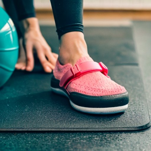 Современная балансировочная доска в уютном домашнем спортзале с фитнес-оборудованием и мотивационной цитатой на стене.