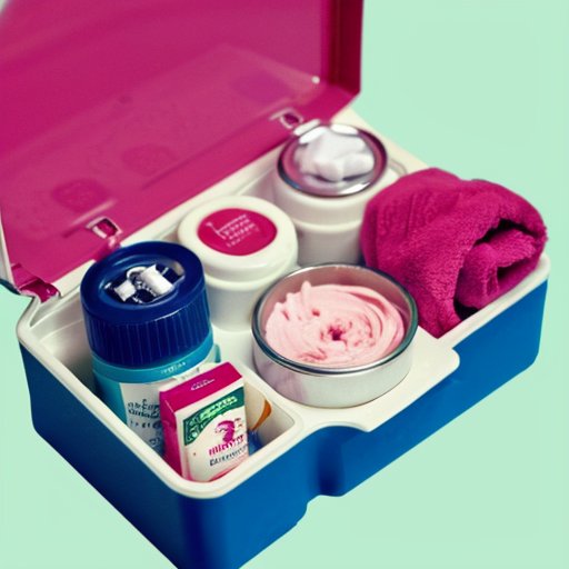 Набор для бритья ног: бритва, крем, полотенце и лосьон на минималистичном фоне.