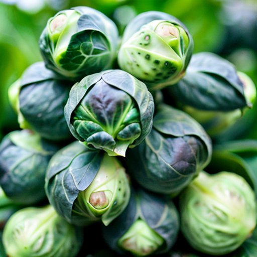 Сад свежих брюссельских капуст, яркие овощи, готовые к сбору.