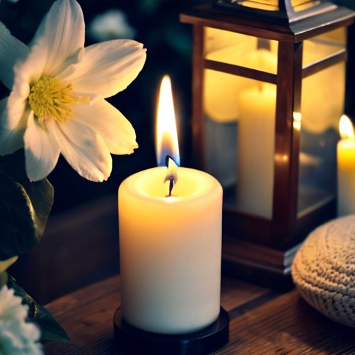 Уютная домашняя обстановка с мягким светом, подушками и свечами для расслабления.