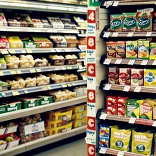 Продукты в магазине с акцентом на