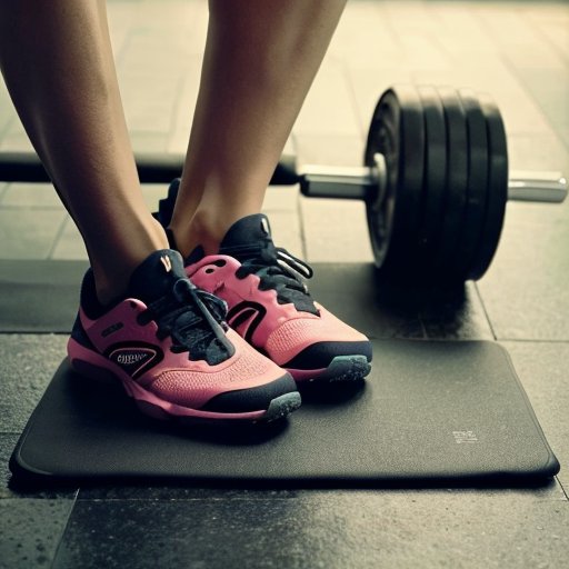 Тренировочный набор: весовая пластина, бутылка с водой, полотенце и фитнес-журнал на гимнастическом коврике.