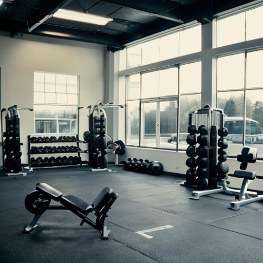 Организованный тренажерный зал для гипертрофии с оборудованием и планами тренировок.