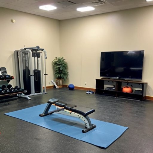 Организованный спортивный зал с оборудованием для тренировок на пресс.