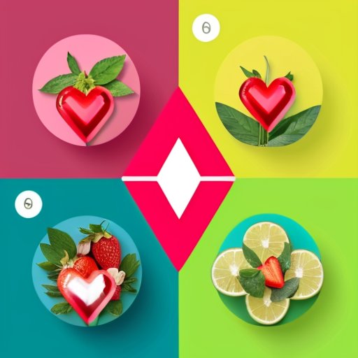 Современная банка энергетического напитка с ингредиентами, символизирующими здоровье и фитнес.