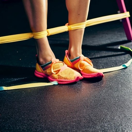 Набор цветных резинок для тренировки в домашнем спортзале.