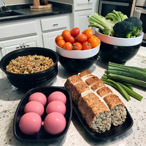 Современная кухня с продуктами для здорового питания и элементами фитнеса.