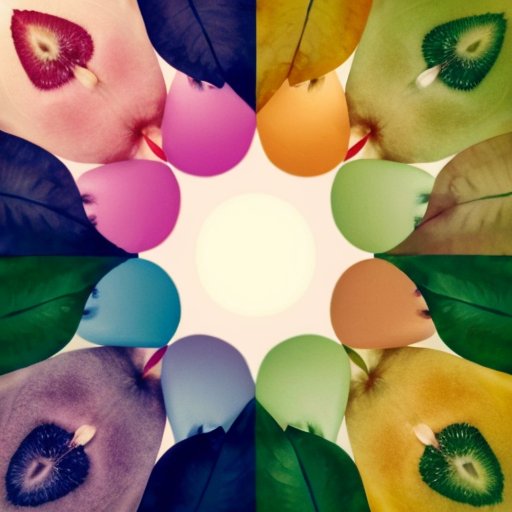 Сбалансированные весы: мозг с символами внимательности и здоровая еда на фоне спокойной ночи.