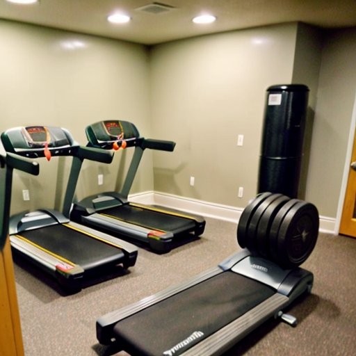 Организованное пространство тренажерного зала с оборудованием и зоной для здорового питания.