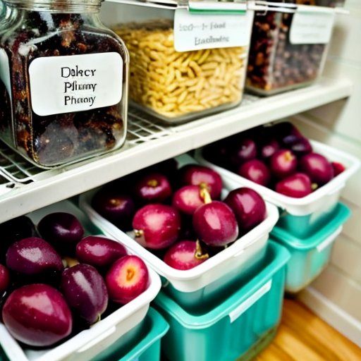 Упорядоченная полка с сушеными сливами в разных упаковках и советами по хранению.