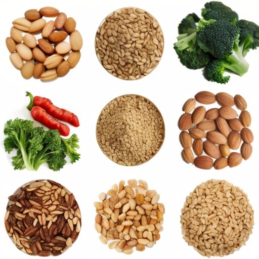 Сбалансированное питание: разделенная тарелка с животным и растительным белками, цельными злаками и овощами.