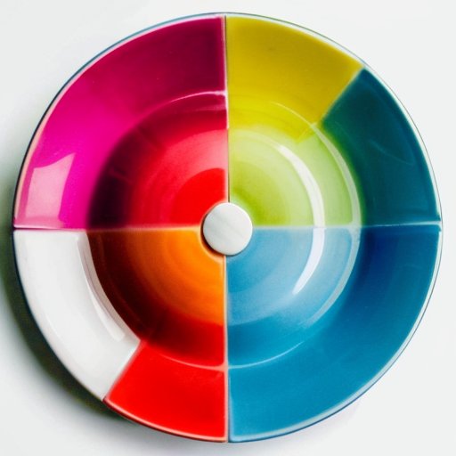 Здоровый образ жизни: тарелка с фруктами и овощами, кроссовки, блокнот с целями и бутылка воды.