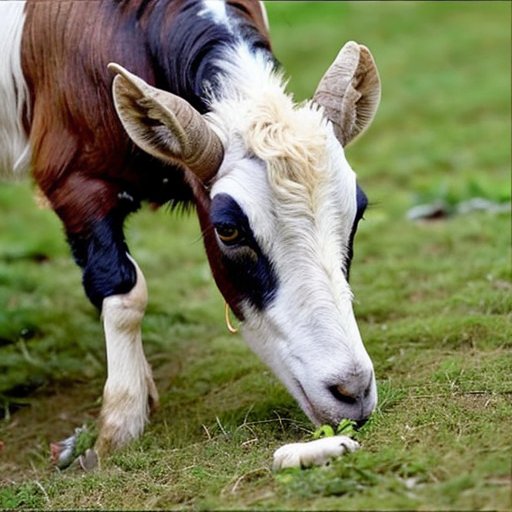 Сцена спокойной фермы с уютным сараем, зелеными пастбищами и столом с продуктами из козьего молока.