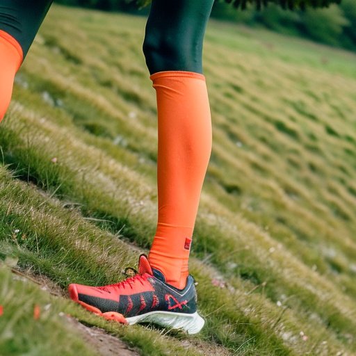 Разнообразный ландшафт с беговой тропой, обувь для трейла и вода.