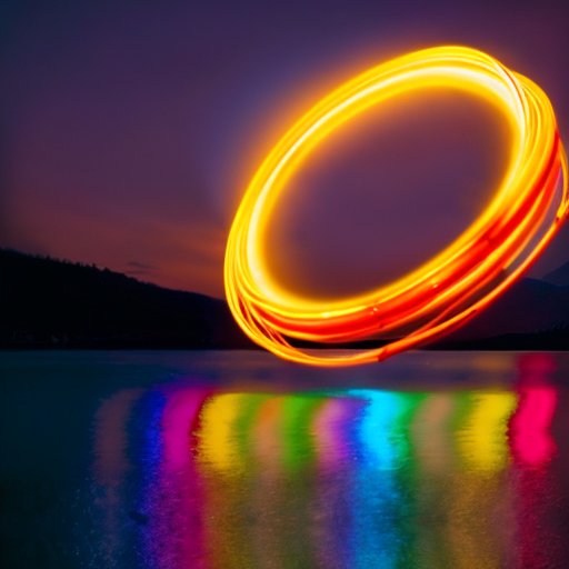 Яркий хула-хуп и фитнес-оборудование на фоне энергичных цветов.