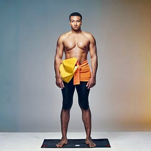 Сбалансированные весы на фоне рулетки и здоровой пищи, символизирующие оптимальный вес и здоровье мужчины ростом 169 см.