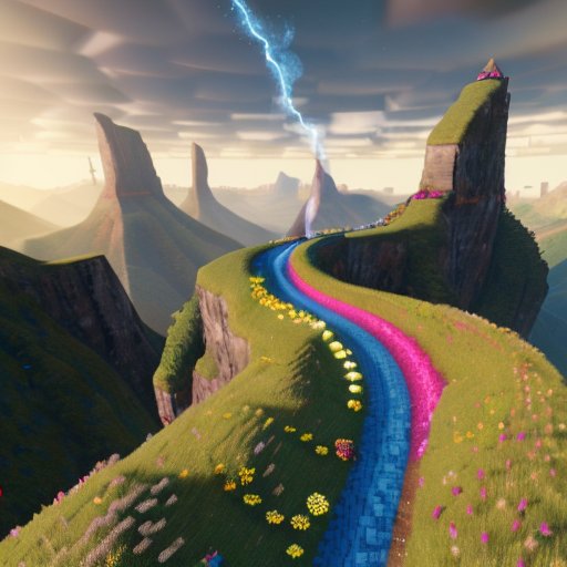 Цифровой пейзаж в стиле Roblox с яркими цветами и эффектом глитча, символизирующим ошибки игры.