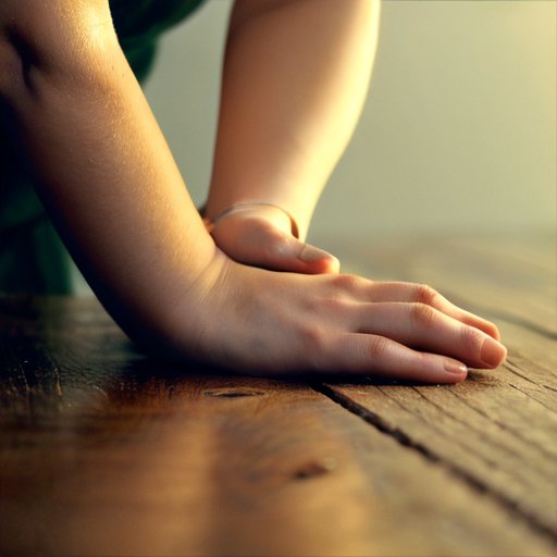 Деревянный стол с руками в упоре, подчеркивающими силу и доступность упражнений.