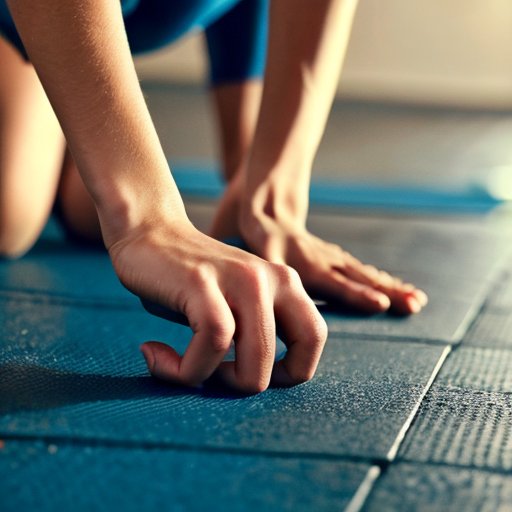 Руки в узкой планке на спортивном полу.