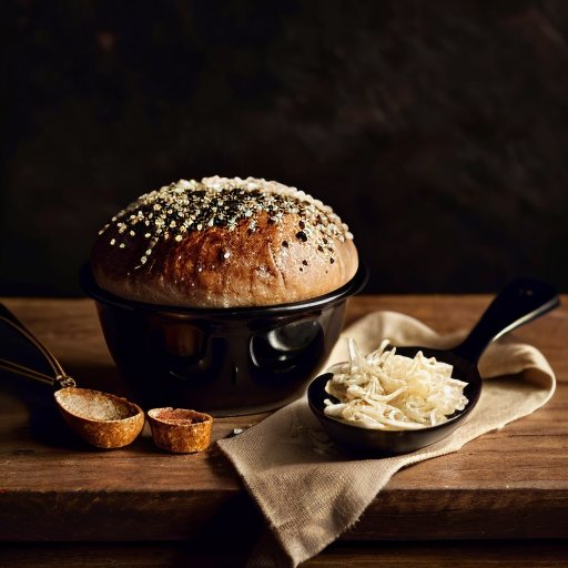 Роскошный натюрморт с черной икрой на деревянном столе.