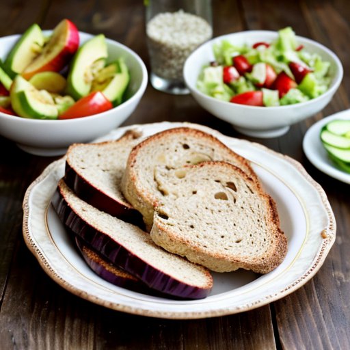 Яркое и здоровое разнообразие альтернативного хлеба с овощами и фруктами.