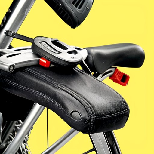 Настройка седла велосипеда с инструментами: ключ, рулетка, уровень и четкие отметки высоты и угла.