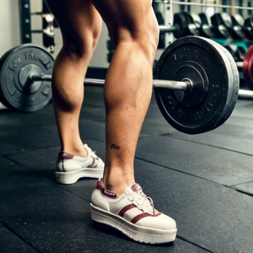 Организованный спортивный зал с штангой на платформе, весами, зеркалом и аксессуарами для тренировки.