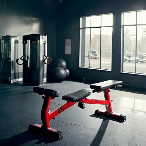 Современный тренажерный зал с эргономичным тренажером для подтягиваний и фитнес-оборудованием.