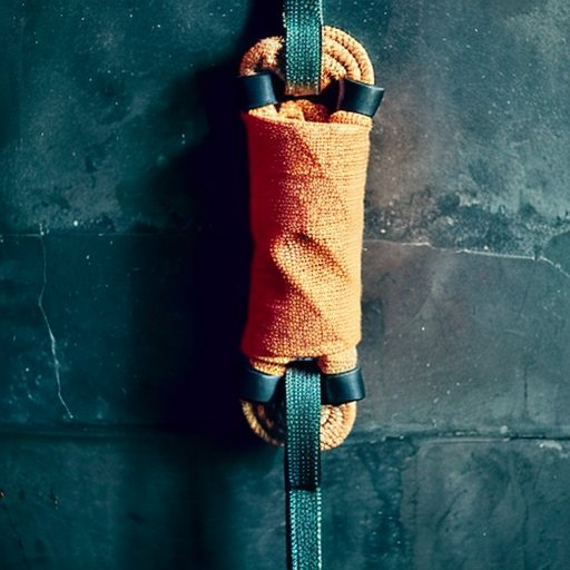 Минималистичный спортивный зал с прочной перекладиной на яркой стене, рядом с эспандерами, бутылкой воды и полотенцем.