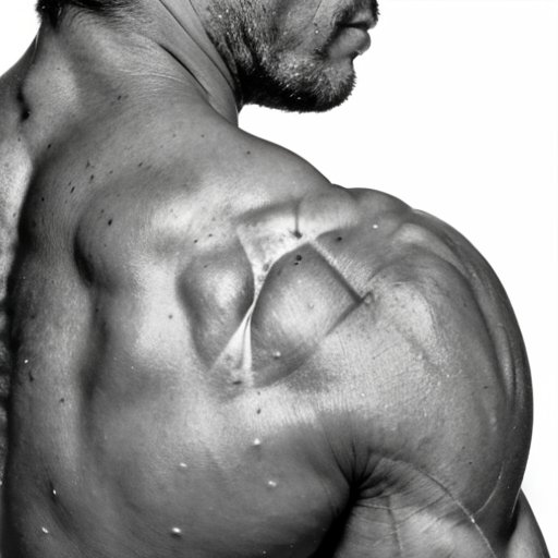 Анатомическая схема среднего дельтовидного мышцы с обозначением её положения, связей и упражнений для укрепления.