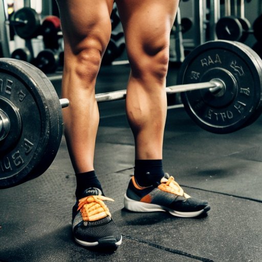 Гимнастический зал с штангой и скамьей, постер с инструкцией по румынской мертвой тяге.