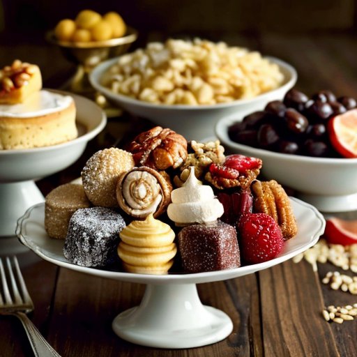 Разделенный стол: слева - сладости и признаки кариеса, справа - здоровые продукты как фрукты и орехи.