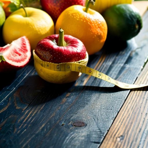 Яркая кухня с фруктами, овощами и злаками, символ здоровья и мотивации.