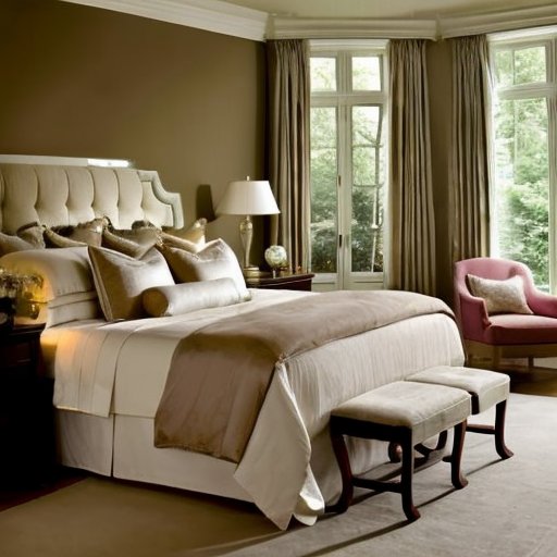 Уютная спальня с элегантным декором, аккуратной кроватью и свечой, символизирующая интимность и саморефлексию.