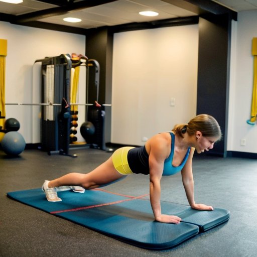 Организованное пространство для тренировок с оборудованием для тренировки кора.