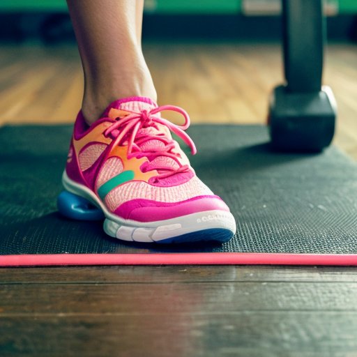 Яркая скакалка на деревянном полу спортзала, окруженная фитнес-аксессуарами.