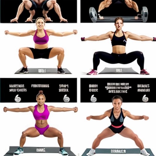 Инфографика различных типов приседаний с иллюстрациями техники, задействованными мышцами, расчетами сжигаемых калорий и советами по оптимизации тренировки.