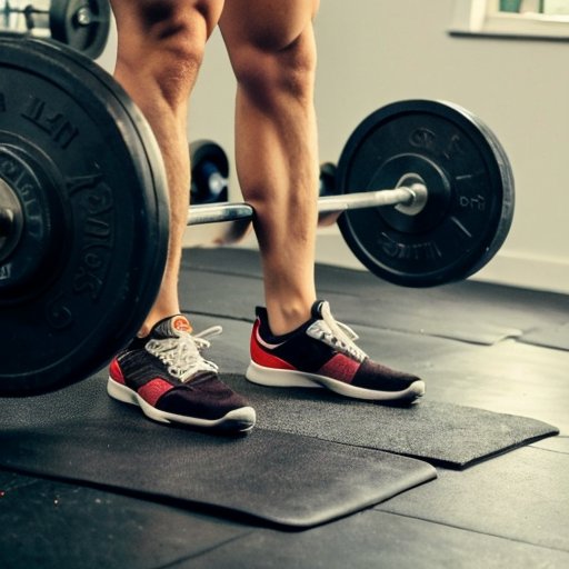 Организованный тренажерный зал для становой тяги с штангой, весами и отражением правильной техники.