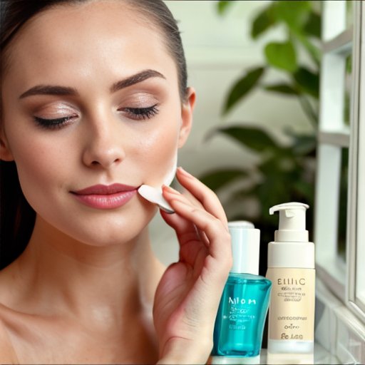 Спокойная ванная с косметикой и растениями.