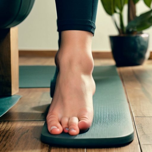 Минималистичное фитнес-пространство с йога-матом, зеркалом и растением, подчеркивающее спокойствие и здоровье.