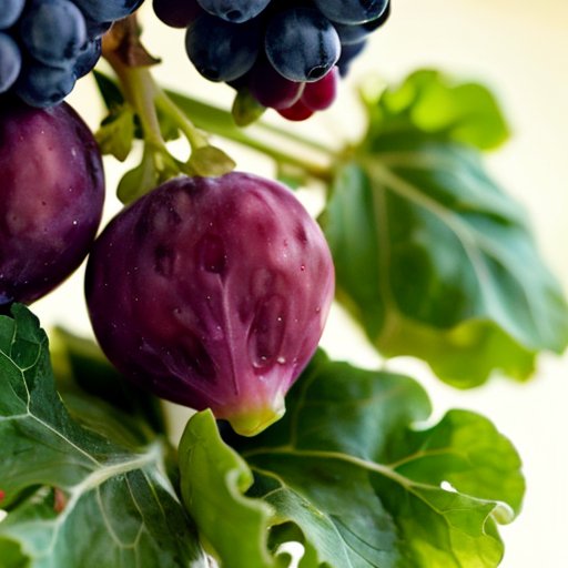 Сочный виноградный гроздь с измерительной лентой, весами и здоровой пищей, символизирующий баланс в диете для похудения.