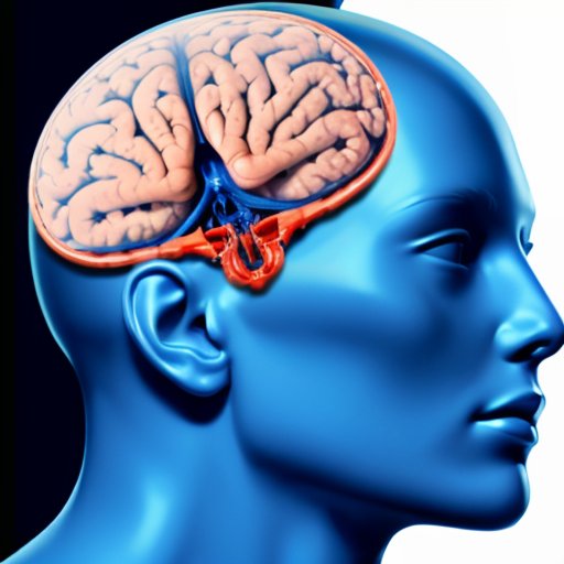 Схема вестибулярного аппарата с ключевыми компонентами и элементами, символизирующими равновесие и движение.