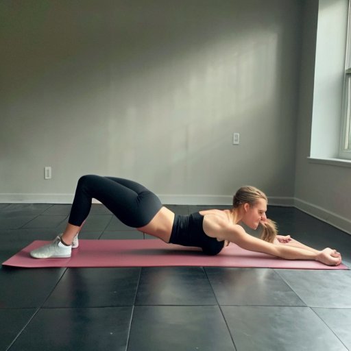 Спокойный зал для йоги с ковриком, роликом и бутылкой воды.