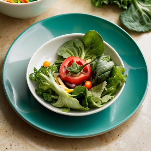 Здоровая еда на тарелке и весы с дефицитом калорий.