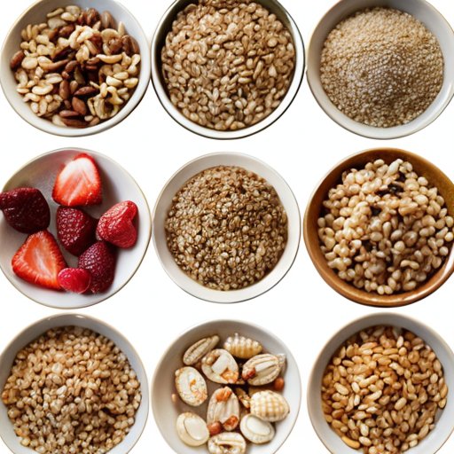 Завтрак с здоровыми злаками и свежими фруктами.