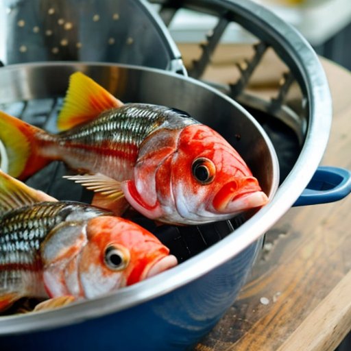 Рустикальная кухня с свежевыловленной рыбой, солью, травами и сушащейся рыбой.